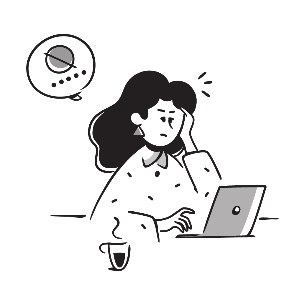 Frustrierte Selbstständige am Laptop zweifelt an ihrer Positionierung